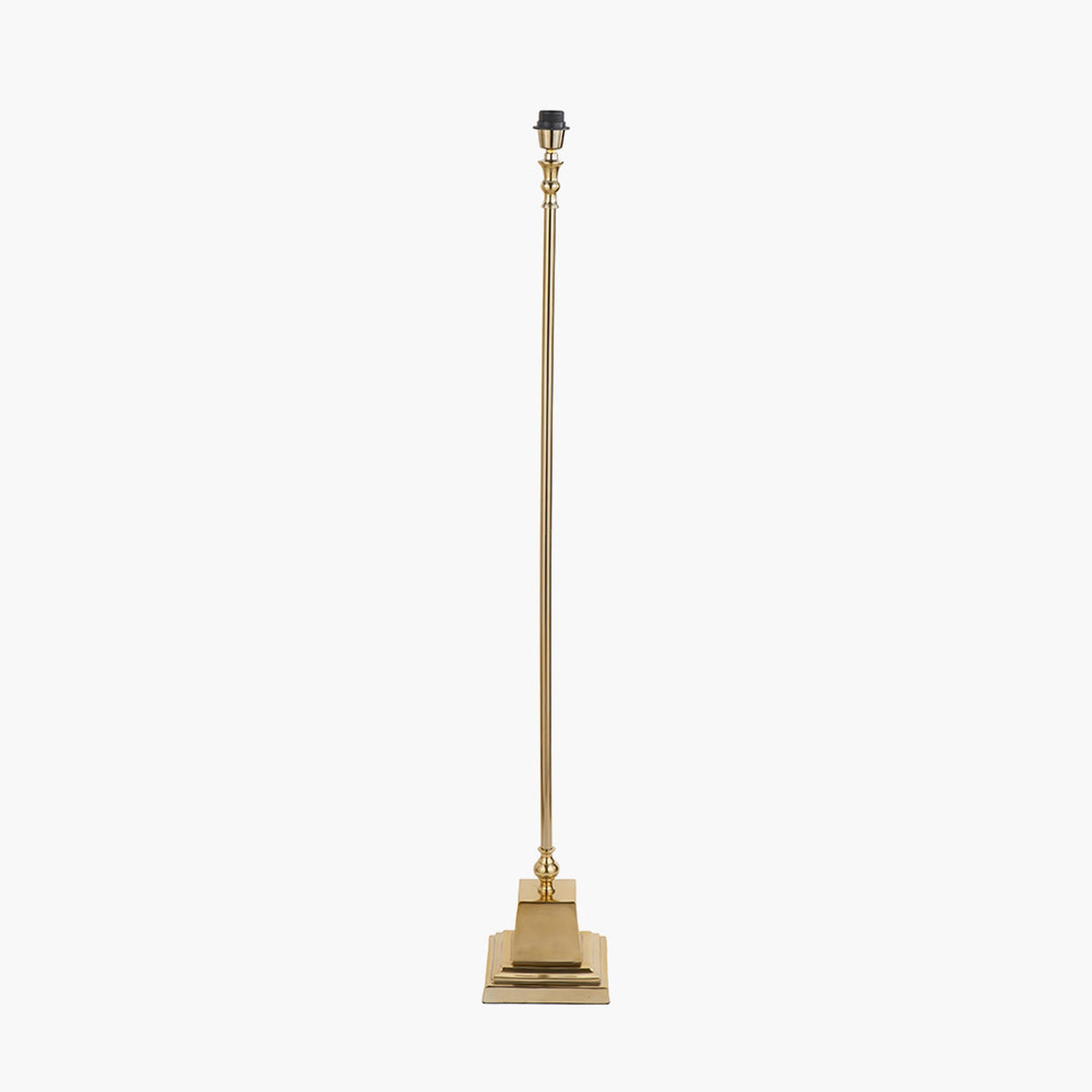 Claudius Gold Metal Stick Floor Lamp with Blue Chevron Shade