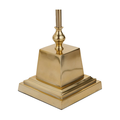 Claudius Gold Metal Stick Floor Lamp with Cream Jute Scalloped Shade
