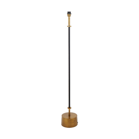 Antoine Black Croc & Antique Brass Floor Lamp with Silk Mix Shade