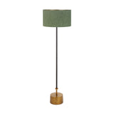 Antoine Black Croc & Antique Brass Floor Lamp Base - 139cm