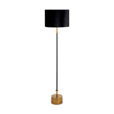 Antoine Black Croc & Antique Brass Floor Lamp Base - 139cm