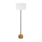 Antoine Black Croc & Antique Brass Floor Lamp Base - 139cm