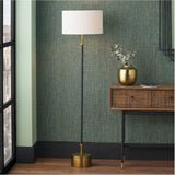 Antoine Black Croc & Antique Brass Floor Lamp Base - 139cm
