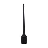 Marin Black Wood Tall Neck Floor Lamp with Linen Cylinder Shade