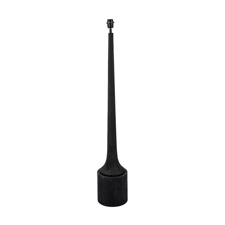 Marin Black Wood Tall Neck Floor Lamp with Chevron Shade - 156cm