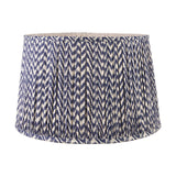 Marin Black Wood Tall Neck Floor Lamp with Blue Chevron Shade - 156cm