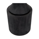Marin Black Wood Tall Neck Floor Lamp with Blue Chevron Shade - 156cm