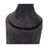 Marin Black Wood Tall Neck Floor Lamp with Blue Chevron Shade - 156cm