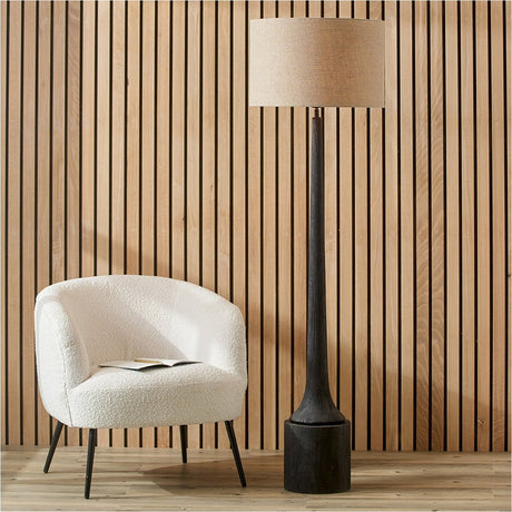 Marin Black Wood Tall Neck Floor Lamp Base - 134cm