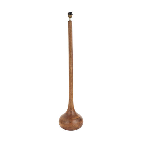 Toma Oiled Wood Tall Neck Floor Lamp with Tobacco Handloom Shade