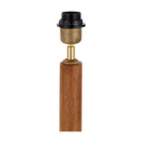 Toma Oiled Wood Tall Neck Floor Lamp with Tobacco Handloom Shade