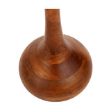 Toma Oiled Wood Tall Neck Floor Lamp with Tobacco Handloom Shade