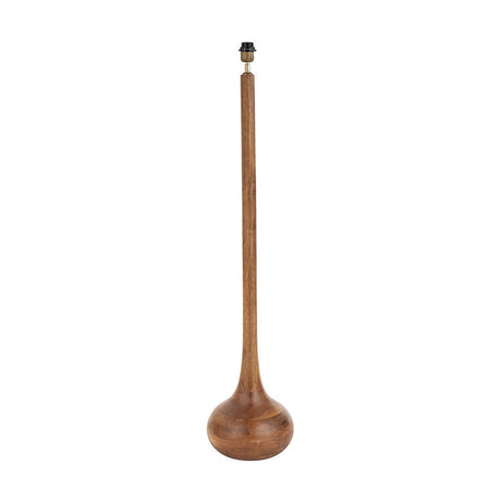 Toma Oiled Wood Tall Neck Floor Lamp with Cinnamon Ikat Shade - 160cm