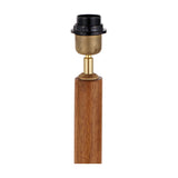 Toma Oiled Wood Tall Neck Floor Lamp with Racing Green Ikat Shade