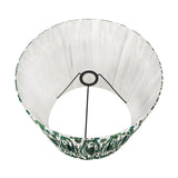 Toma Oiled Wood Tall Neck Floor Lamp with Racing Green Ikat Shade
