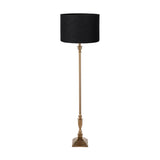 Canterbury Antique Brass Floor Lamp with Black Self Lined Shade
