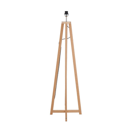 Whitby Wood Tapered 4 Post Floor Lamp with Linen Cylinder Shade