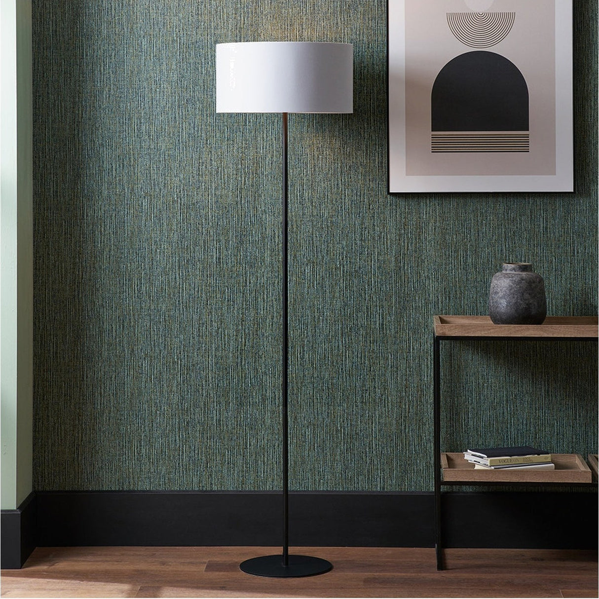 Elin Matt Black & Ivory Floor Lamp - 160cm