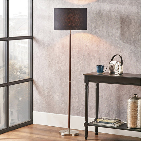 Gianni Brushed Silver & Effect Floor Lamp - 157cm
