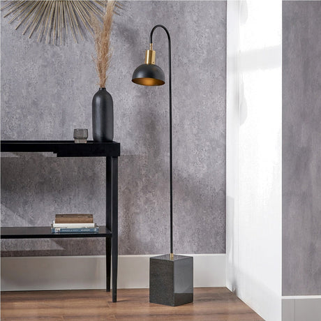Mayfair Matt Black Domed Task Floor Lamp - 141cm