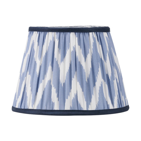 Emilio Matt Black Candlestick Floor Lamp with Blue Chevron Shade