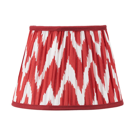 Emilio Matt Black Candlestick Floor Lamp with Red Chevron Shade