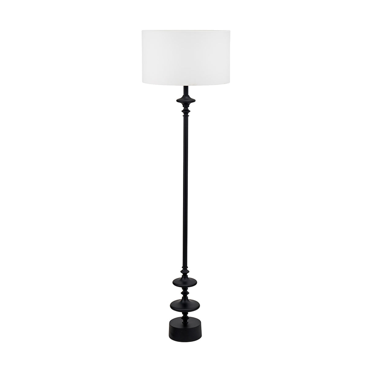 Emilio Matt Black Candlestick Floor Lamp Base - 147cm