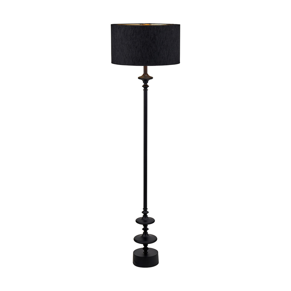 Emilio Matt Black Candlestick Floor Lamp Base - 147cm