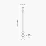 Emilio Matt Black Candlestick Floor Lamp Base - 147cm