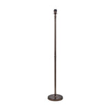 Piero Antique Bronze Candlestick Floor Lamp with Taupe Chevron Shade