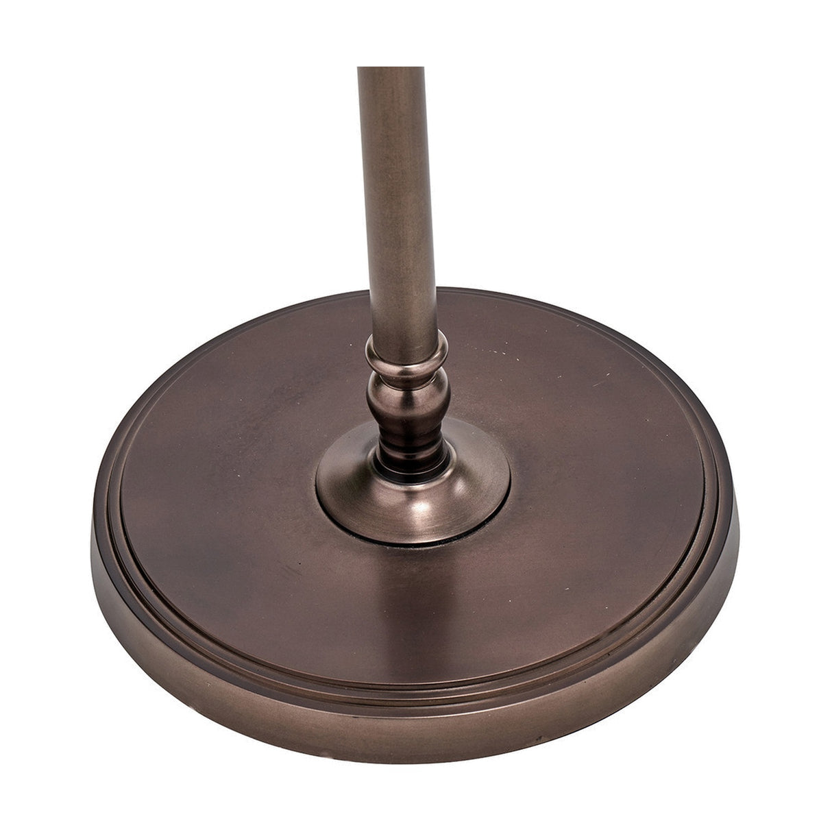 Piero Antique Bronze Candlestick Floor Lamp with Taupe Chevron Shade