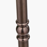 Piero Antique Bronze Candlestick Floor Lamp with Taupe Chevron Shade