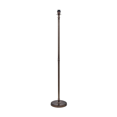 Piero Antique Bronze Candlestick Floor Lamp with Cream Jute Shade