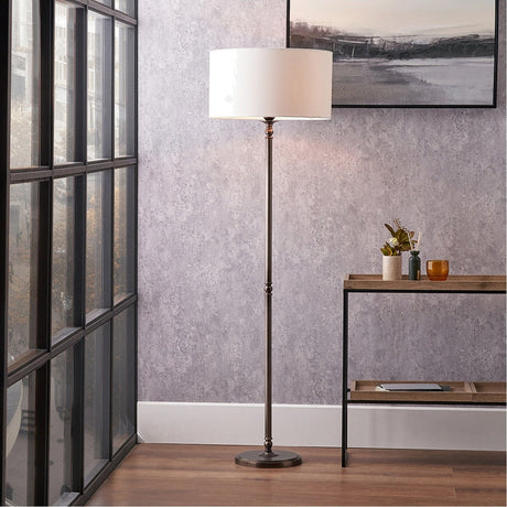 Piero Antique Bronze Candlestick Floor Lamp Base - 143cm