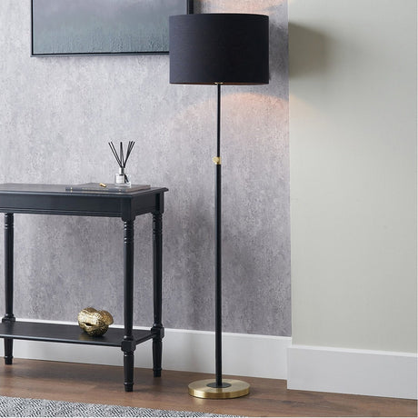 Bryce Black & Gold Iron Rise & Fall Floor Lamp - 155cm