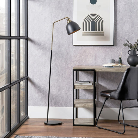 Augusto Black & Gold Task Floor Lamp - 170cm