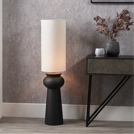 Sloane Black Contemporary Ceramic Floor Lamp - 124cm