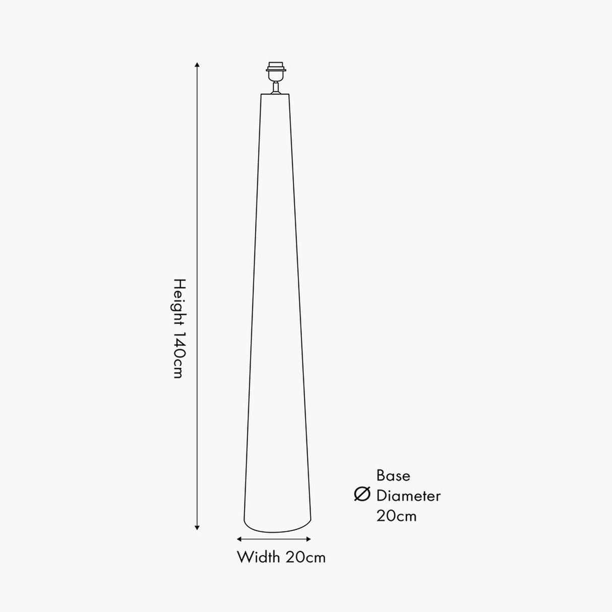Esha Conical Wood Floor Lamp Base - 140cm
