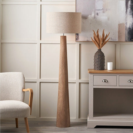 Esha Conical Wood Floor Lamp Base - 140cm