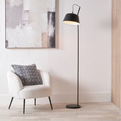 Amalie Black Metal Retro Task Floor Lamp - 170cm