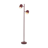 Finn Mulberry Red Metal Cloche Two Head Floor Lamp - 160cm