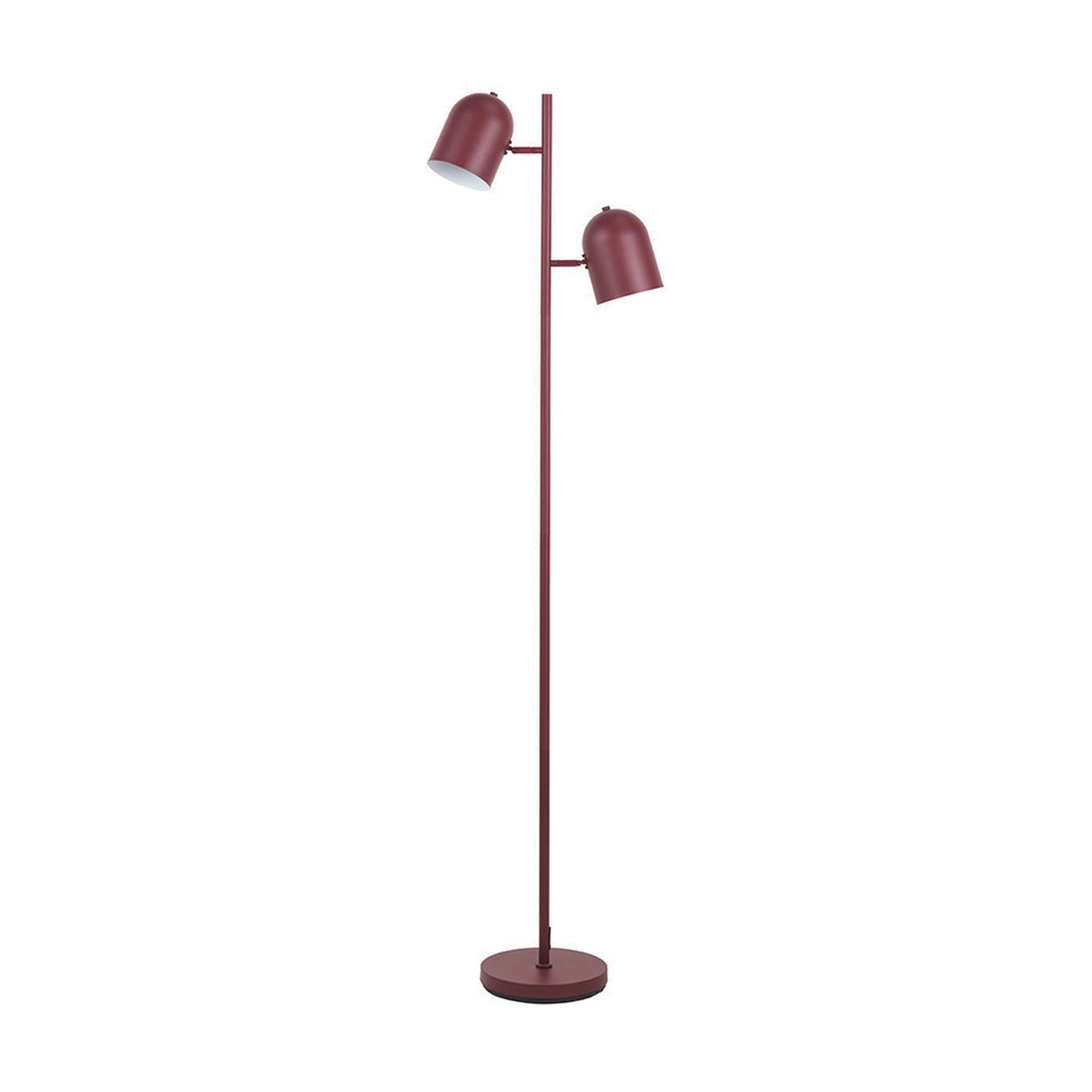 Finn Mulberry Red Metal Cloche Two Head Floor Lamp - 160cm