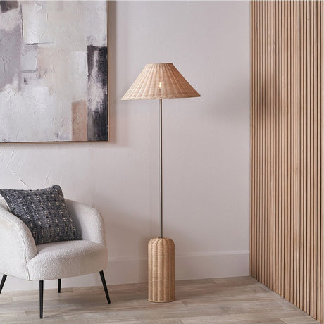 Hali Rattan Base & Shade Floor Lamp - 152cm