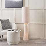 Mirissa White Slubby Handloom Fabric Floor Lamp - 129cm