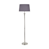 Palau Rattan Wave Floor Lamp with Grey Handloom Tapered Shade - 160cm