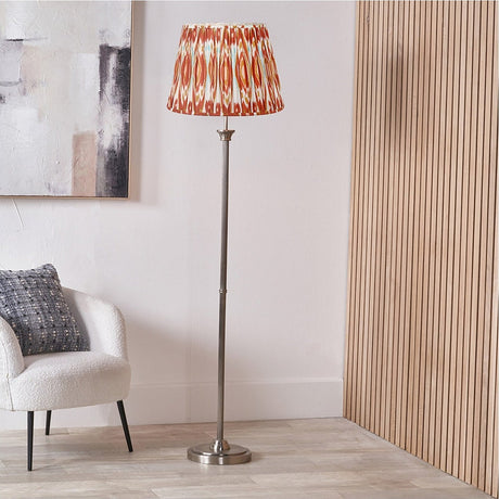 Palau Rattan Wave Floor Lamp with Cinnamon Ikat Shade - 163cm