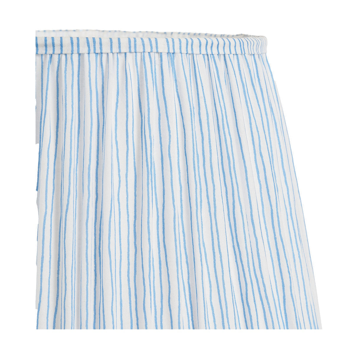Palau Rattan Wave Floor Lamp with Ocean Blue Stripe Shade - 163cm