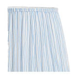 Palau Rattan Wave Floor Lamp with Ocean Blue Stripe Shade - 163cm