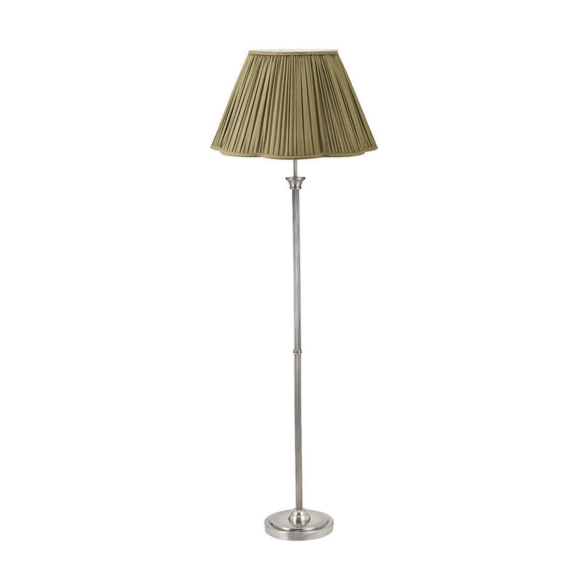 Palau Rattan Wave Floor Lamp with Olive Green Shade