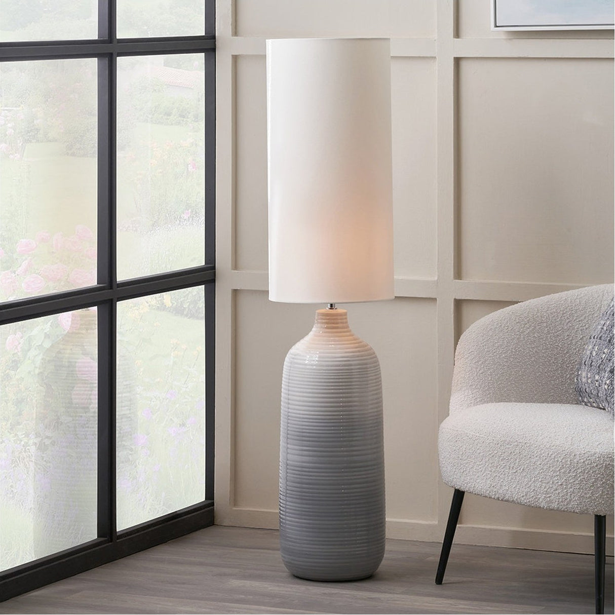 Venus Blue & Grey Ombre Ceramic Floor Lamp - 122cm